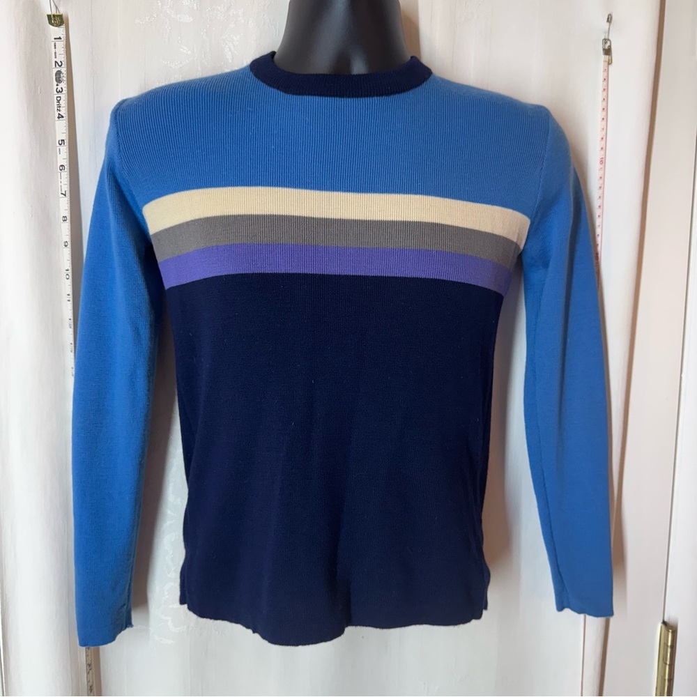 Vintage Head Color Block Wool Sweater